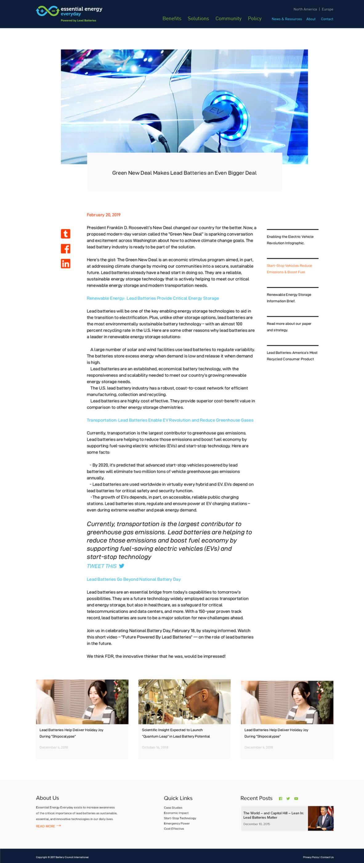 Essential Energy featured content section — research highlights and publications