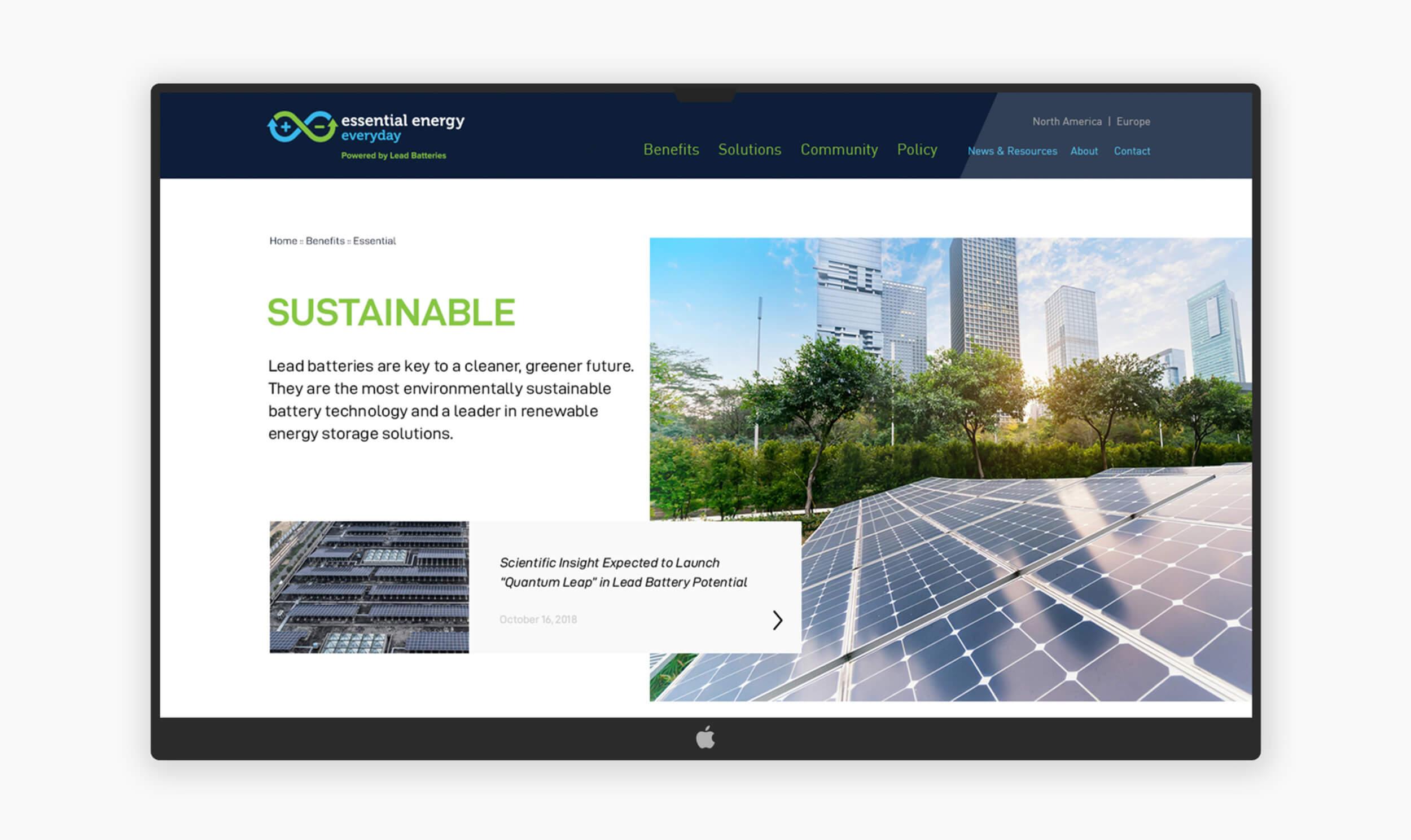 Essential Energy website displayed across devices — responsive design showcase
