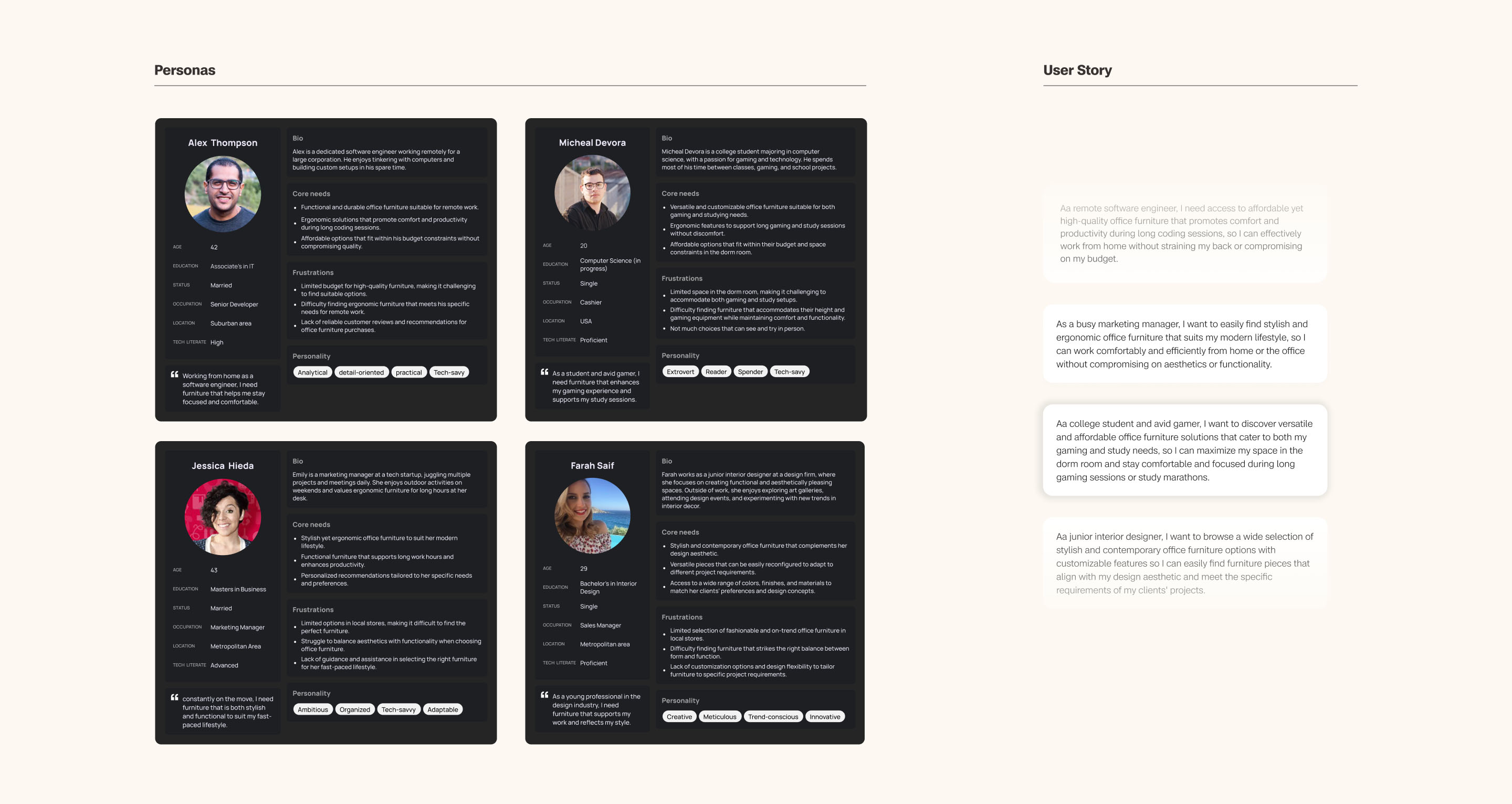 Steelcase user personas — target audience profiles and behavioral insights