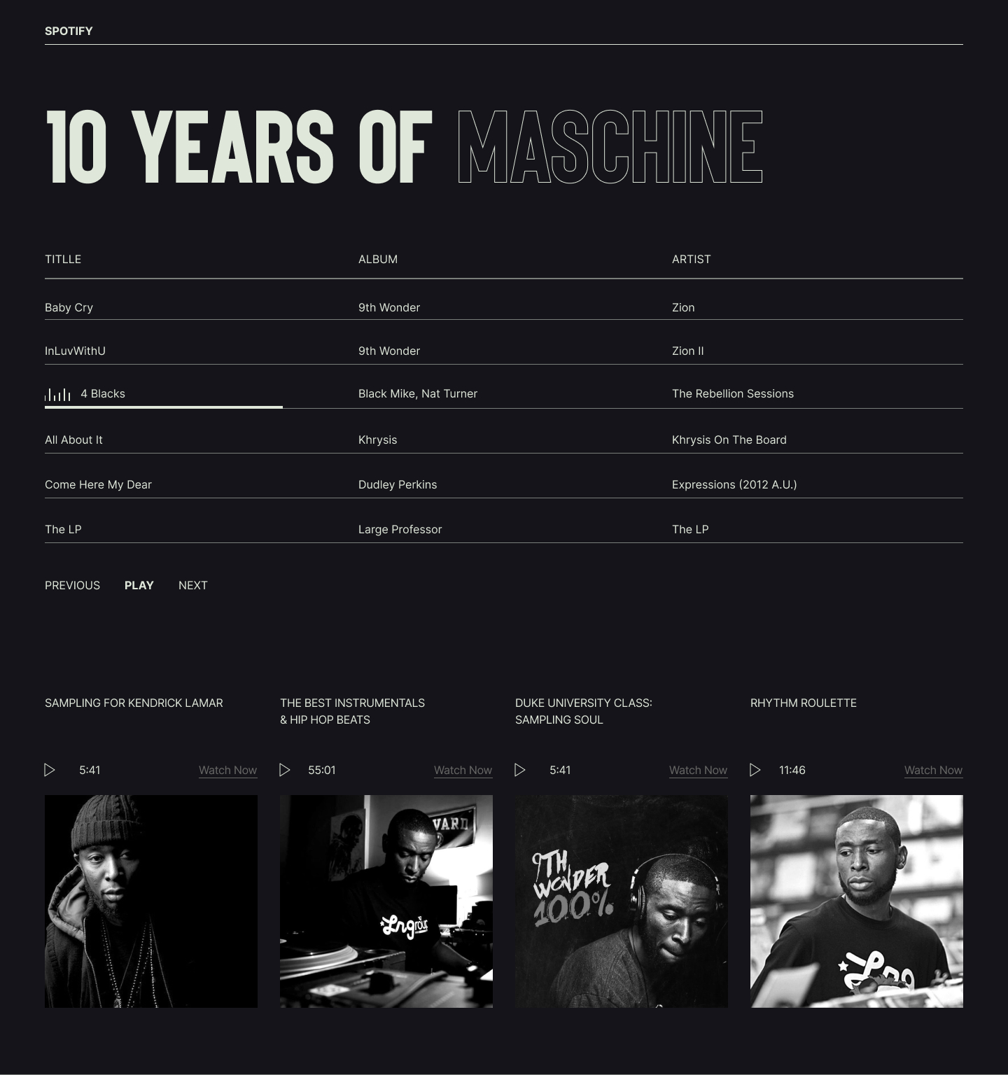MODO web design and development work — 9th Wonder music platform